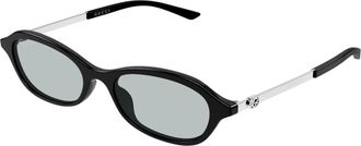 Gucci Zonnebril met ovaal montuur - Dames - Zonnebrillen - Zwart - 52 MM - Nylon - Accessoires