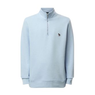 Paul Smith Zebra Quarter Zip Sweatshirt - male - Paul Smith - Sweatshirts - Blue - 2XL - Sweatshirts & Hoodies