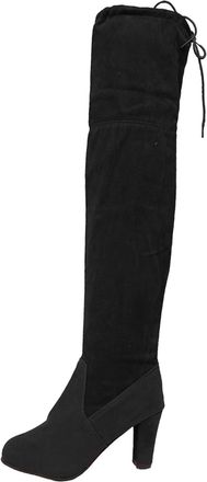 Generic Knee High Boots Women Block Heel Stretch Long Riding Wide Fit High Boots Sexy Over The Knee Boot Warm Faux Suede Zip Winter Shoes