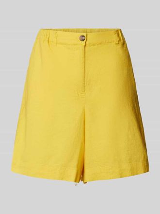 Soyaconcept Flared Leinenshorts mit Eingrifftaschen Modell Ina in Senf, Gr&ouml;&szlig;e XL