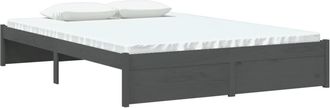 vidaXL Vidaxl - Estructura De Cama Sin Colch&oacute;n Madera Maciza Gris 140x200 Cm