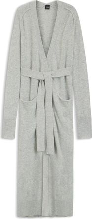 BOSS Melange-cashmere cardigan with belt