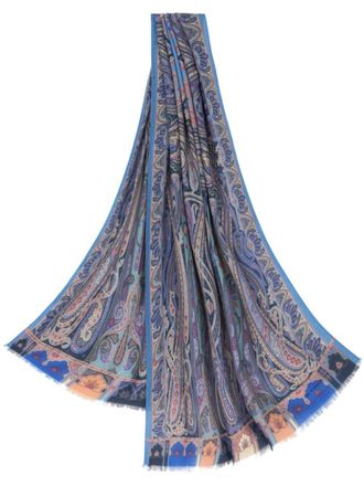Etro Sciarpa con stampa paisley - Blu