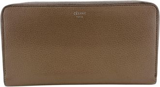 Celine Beige Leather Long Wallet (Bi-Fold) (Pre-Owned)