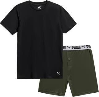 Puma Boxer Pajamas in Olive/Black at Nordstrom Rack, Size X-Large