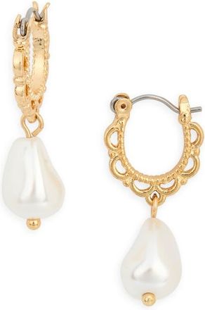 BP. Pretty Faux Pearl Drop Earrings in Gold- White at Nordstrom