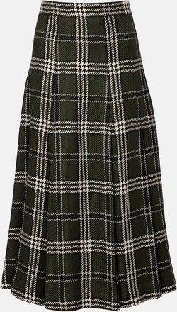 Emilia Wickstead Kensie checked wool-blend midi skirt