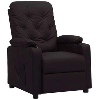 vidaXL Sill&oacute;n Reclinable De Cuero Sint&eacute;tico Negro Vidaxl