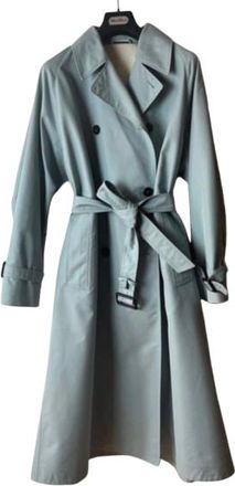 Max Mara Blue Canasta Cotton Trench Coat Size M
