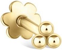 Maria Tash Ball Trinity Single Threader Stud Earring in Yellow Gold at Nordstrom, Size 2.5 Mm