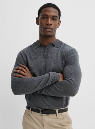 Le 31 Mens Responsible merino wool Polo Shirt