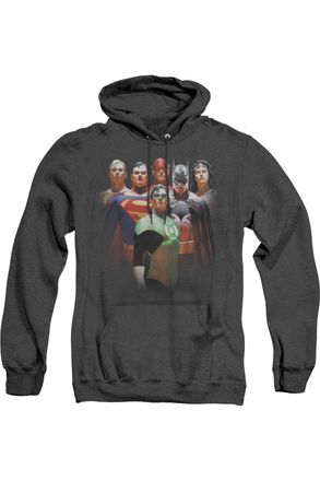 Gildan Justice League of America Roll Call Adult Heather Hoodie / Hooded Sweatshirt