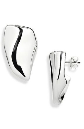 Bottega Veneta Small Prisma Sterling Silver Earrings in 8117 Silver at Nordstrom