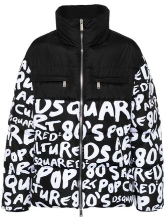 Dsquared2 Gewatteerd tweekleurig jack - Zwart