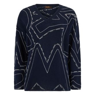 Moorer Dames, Truien, Blauw, Maat: XS Katoen