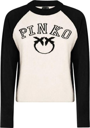 Pinko Amsterdam Maglia Blend - Dames - Ronde hals truien - Zwart - M - Wol - Truien & Vesten