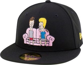 New Era Beavis and Butthead Couch 59Fifty Fitted Hat (UK, Numeric, 7 1/4, Black)