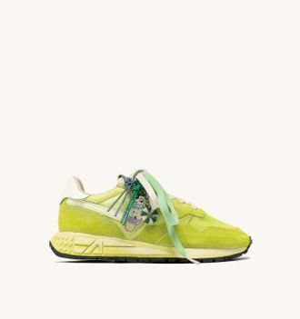 Autry SNEAKERS REELWIND SUPER VINTAGE IN SUEDE E NYLON BIANCO E ELECTRIC