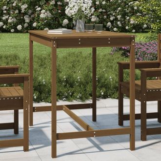 vidaXL Mesa De Jard&iacute;n Madera Maciza Pino Marr&oacute;n Miel 121x82,5x110 Cm Vidaxl
