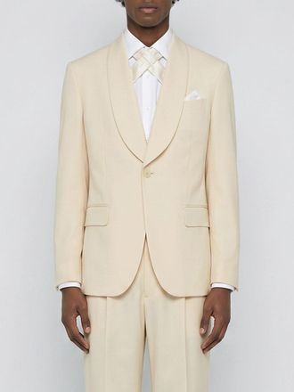 Bode Single Breasted Viscose and Linen Blazer