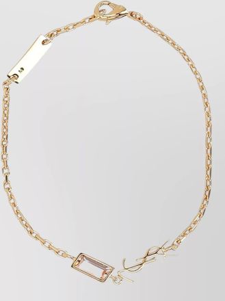 Saint Laurent cassandre charm bracelet metal rhinestone