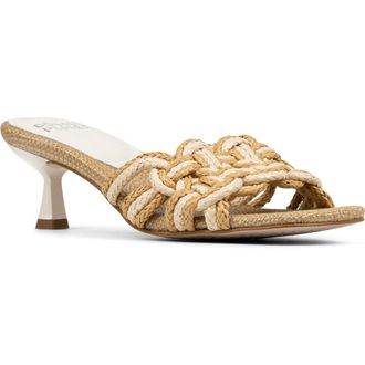 Donald J Pliner Raffia Kitten Heel Slide Sandal in Bone/Natural at Nordstrom Rack, Size 8.5