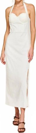 Line & Dot Fable Halter Shell Bodice Dress In White