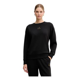 A|X Armani Exchange Hoodies & sweatvesten, Dames, Zwart, S, Katoen, Sweatshirt met geborduurd logo