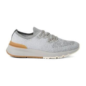 Brunello Cucinelli Brunello Cucinelli, Sneakers, male, Gray, Size: 11 US Knit Sneakers