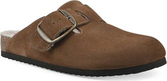 White Mountain Big Easy Buckle Mule in Chestnut/Suede W/Faux Fur at Nordstrom Rack, Size 8.5