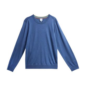Paul Smith Round-neck Knitwear, male, Blue, Size: M Maglia Merinos Extrafine