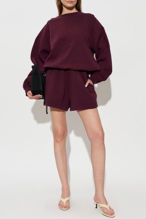 Rotate Sweatshirt With Embroidered Logo, Womens, Burgundy