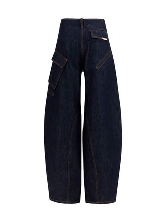 Self Portrait Cargo Denim Jeans - Blue