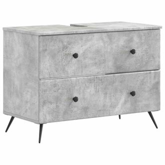 vidaXL Mueble De Lavabo Para Ba&ntilde;o Breda Gris Hormig&oacute;n 82 X 41 X 59 Cm Vidaxl