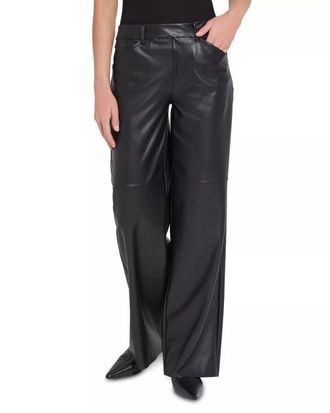 Lyss&eacute; Azara Wide Leg Vegan Leather Pant In Black