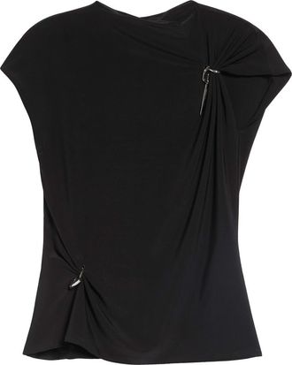 GRACE LING Relic Charms Jersey Mock Neck Top in Black at Nordstrom, Size 34