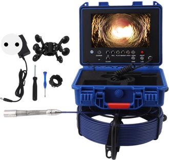 OEM F9588jmblc23 C&aacute;mara De Inspecci&oacute;n De Tuber&iacute;as De Alcantarillado De 30 M (100 Pies) 1080p Con Tarjeta De Memoria De 16 Gb Y Medidor, Enchufe Europeo 10