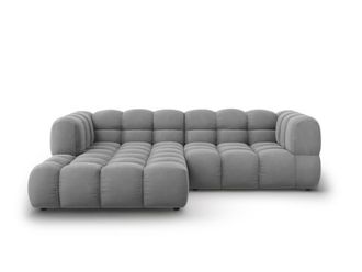 Cosmopolitan Design Sof&aacute; esquinero modular izquierdo 3 plazas de terciopelo gris claro