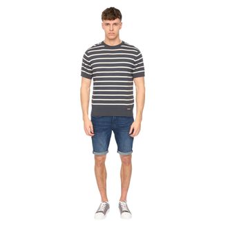 Duck and Cover Heren Norwell T-Shirt (Leisteenblauwe streep)