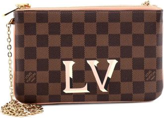 Louis Vuitton Clutch Damier con doppia zip - Marrone