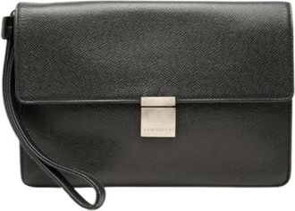 Louis Vuitton Pre-owned Selenga Clutch - Dames - Vintage Clutch - Zwart - ONE Size - Leer - Vintage