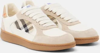 Burberry Terrace leather and suede sneakers