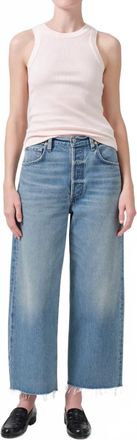 Citizens Of Humanity Ayla Raw Hem Crop Jeans In Sodapop