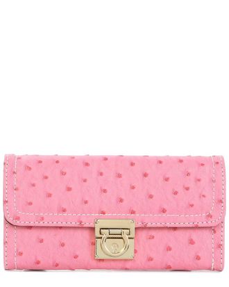 Tiffany & Fred Classic Ostrich-Embossed Leather Wallet