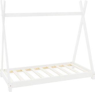 ML Design Ml-design - Lettino per Bambini e Bambine Design Tepee con Rete Telaio a Doghe 70 x 140 cm Letto Basso a Forma di Tenda Indiana Giroletto in Legno di