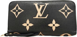 Louis Vuitton Beige Black Long Wallet (Bi-Fold) (Pre-Owned)