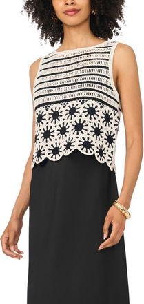 Vince Camuto Crocheted Tank with Slipdress in Rich Black at Nordstrom, Size Xx-Small