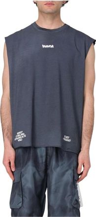 Disclaimer Tops, Heren, Zwart, L, Oversized Mouwloze Top