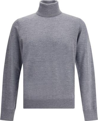 Dsquared2 Gray Fleece Wool Mens Turtleneck