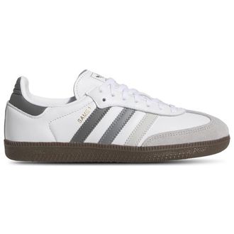 adidas Kids Originals Samba - Boys Grade School Shoes White/Grey/Grey Size 05.0